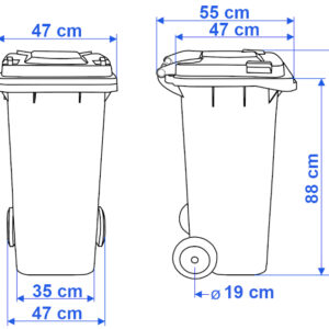 Alternative view of Pojemnik na odpady 120L kosz śmietnik niebieski