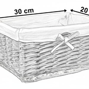 Alternative view of Koszyk wiklinowy 30x20x15 cm - biało-szary