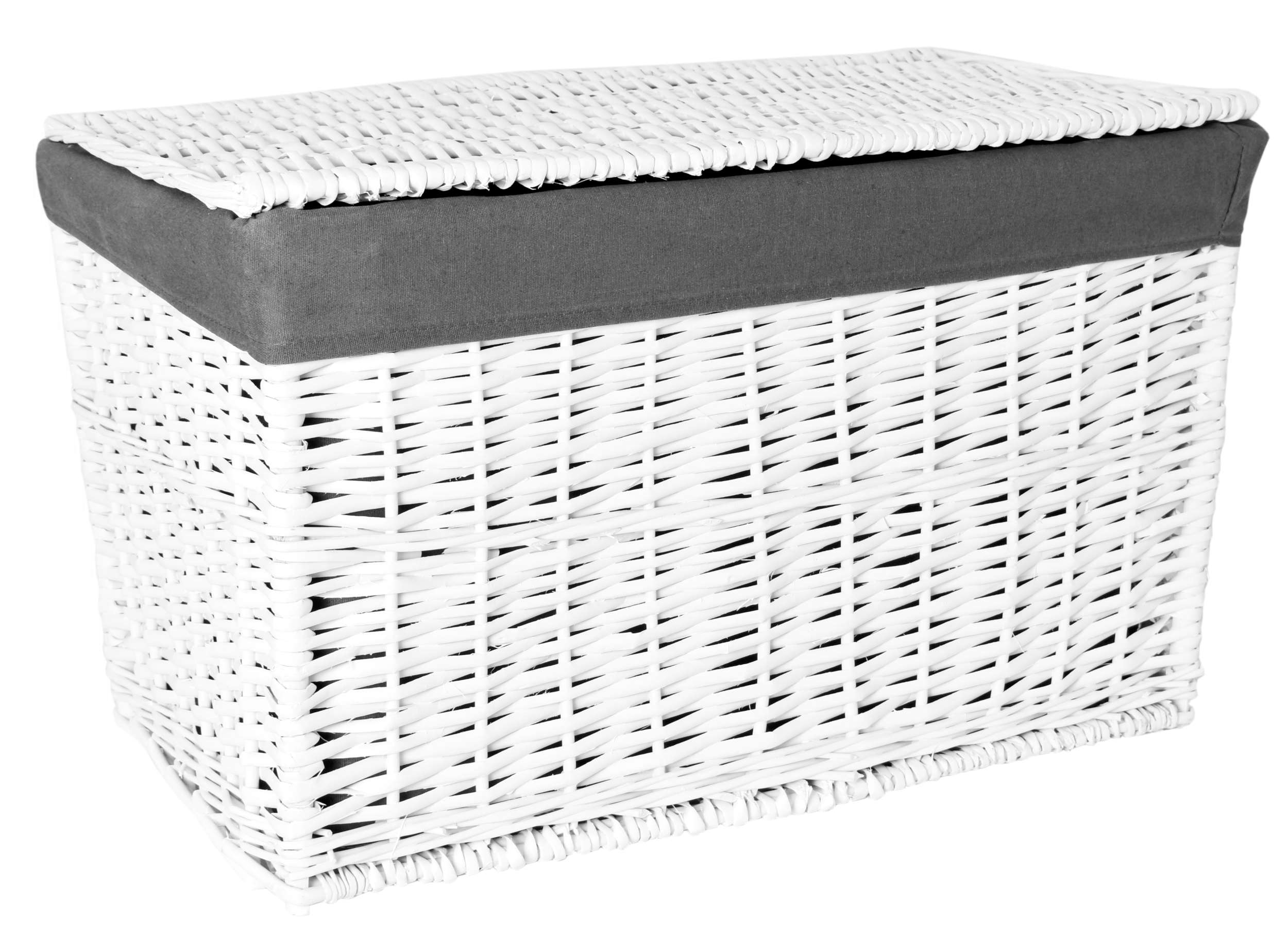 Kufer wiklinowy 65L 56x34x34 cm biało-szary - obrazek 2