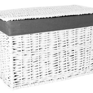 Alternative view of Kufer wiklinowy 105L 66x40x40 cm biało-szary
