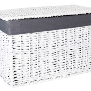 Alternative view of Kufer wiklinowy 76x46x46 cm - 160L - biało-szary