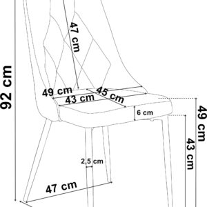 Alternative view of Krzesło LINCOLN VELVET tapicerowane czarny aksamit