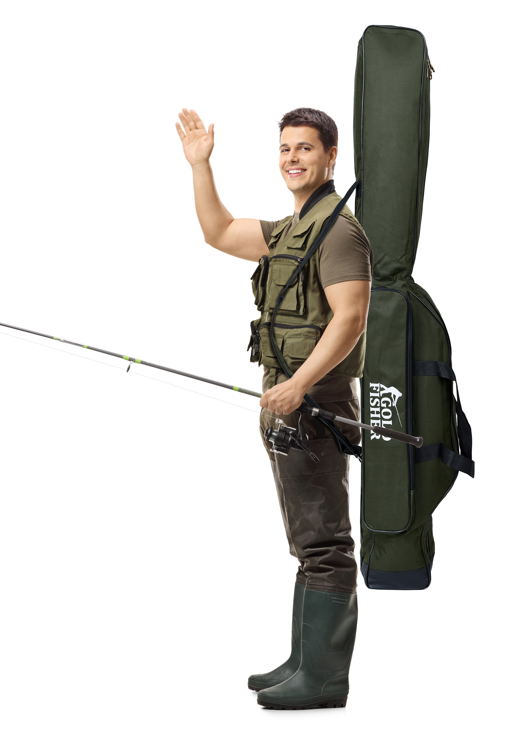 Pokrowiec na wędki 140 cm Gold Fisher 3 komory - obrazek 7