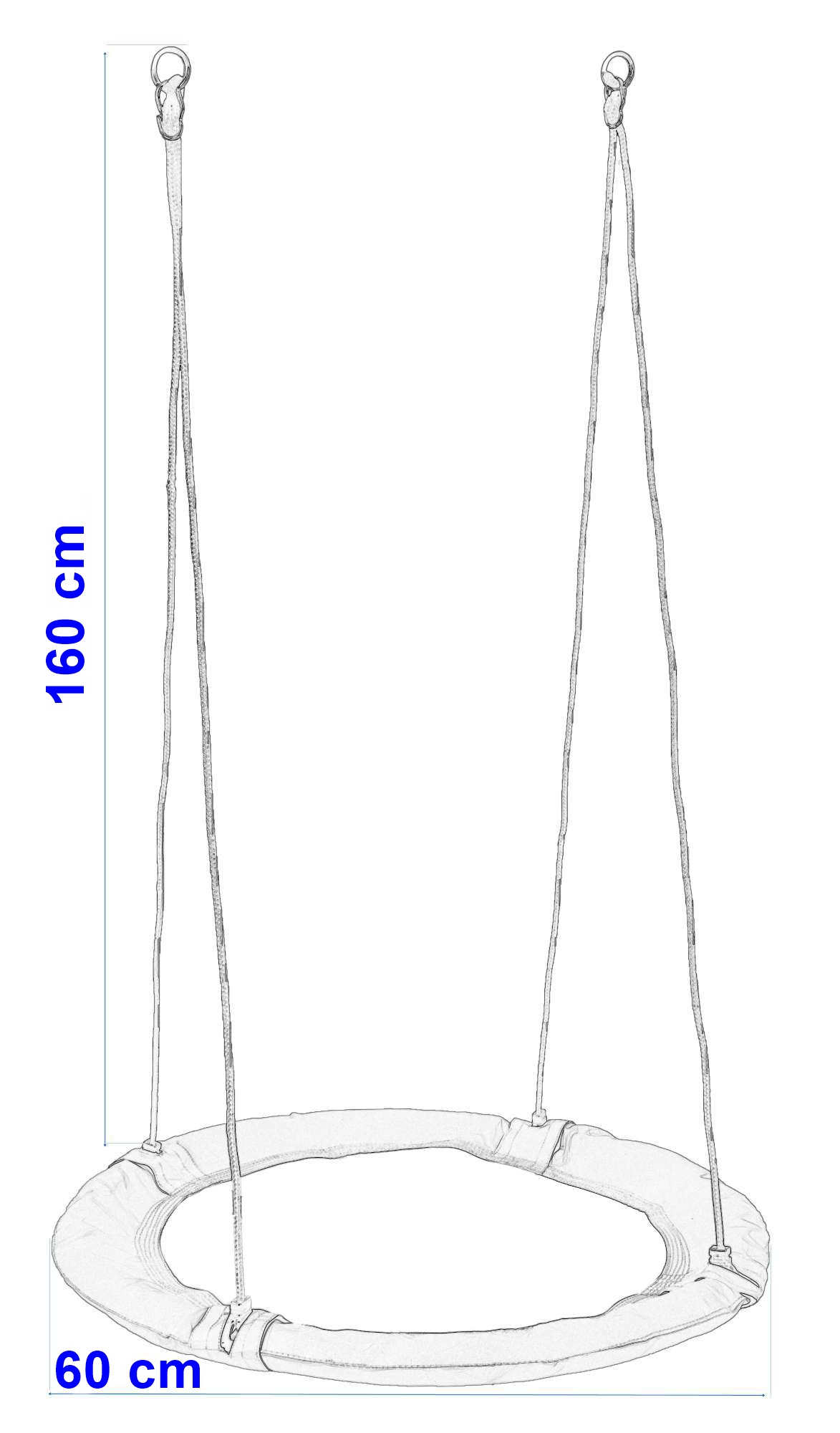 Huśtawka ogrodowa bocianie gniazdo Romek multikolor 60 cm - obrazek 4
