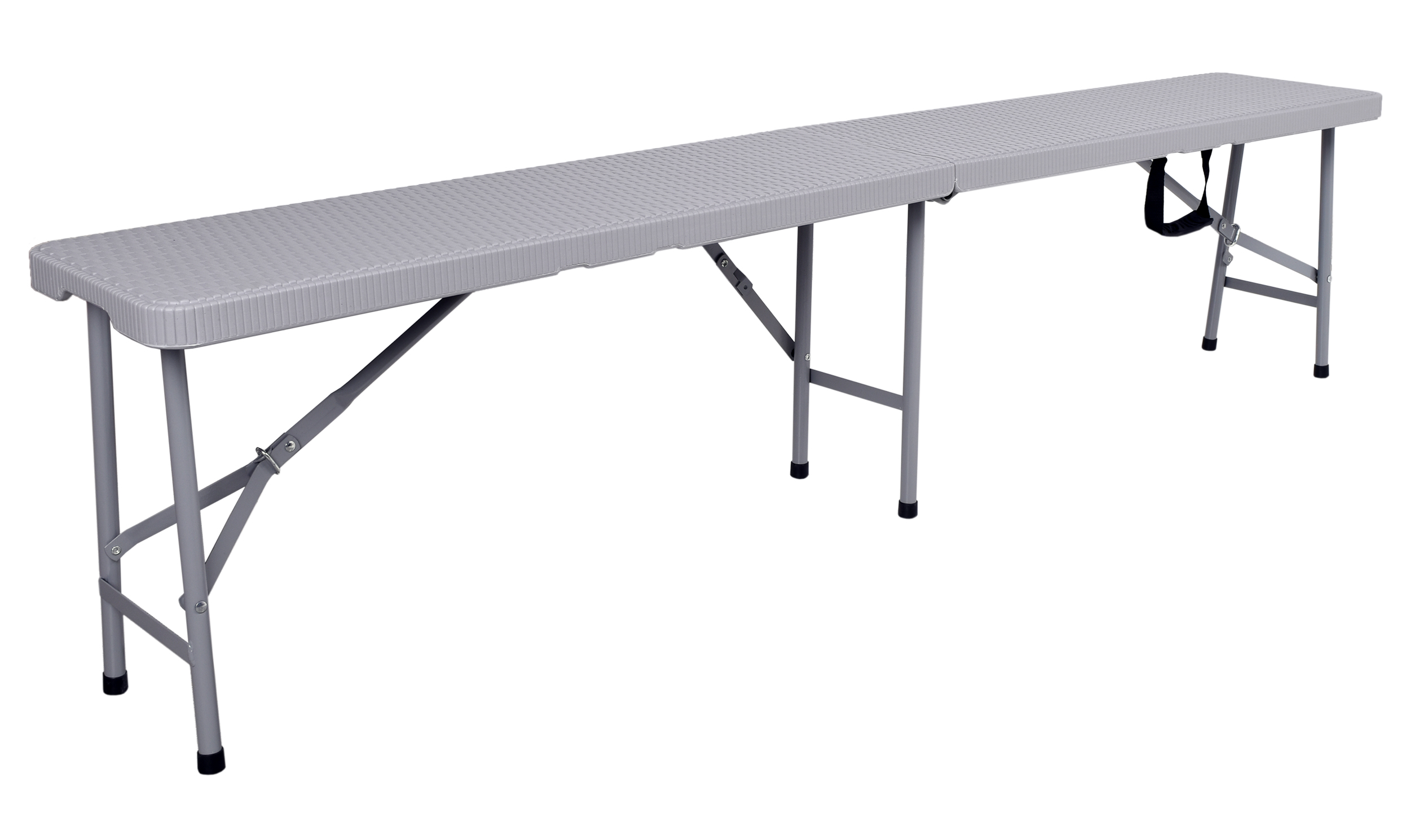 Ławka cateringowa składana w walizkę 180 cm RATTAN szara - obrazek 2