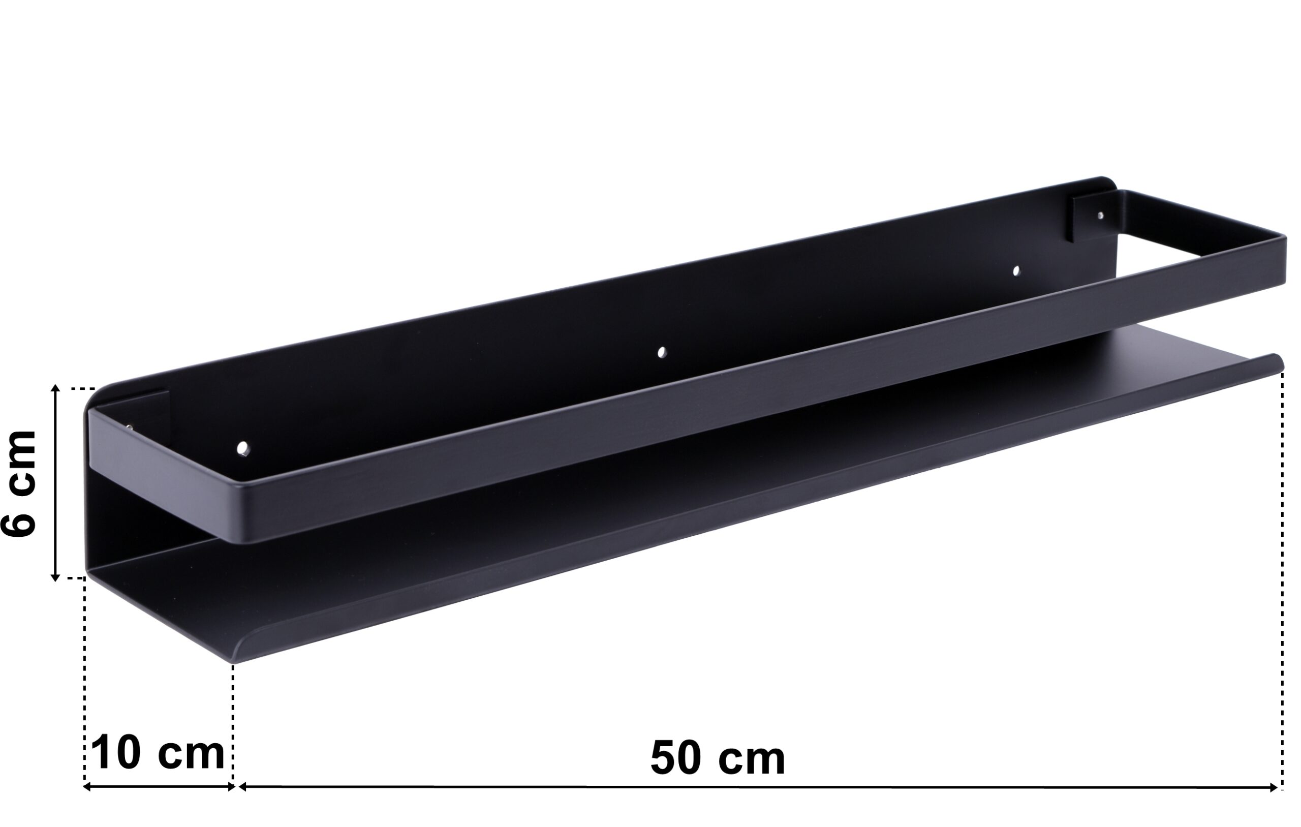Półka łazienkowa loftowa Megara 50 cm czarna - obrazek 7