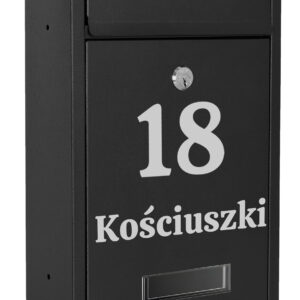 Alternative view of Skrzynka pocztowa na listy Gustav czarna z napisami