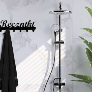 Alternative view of Wieszak ścienny z napisem Ręczniki czarny