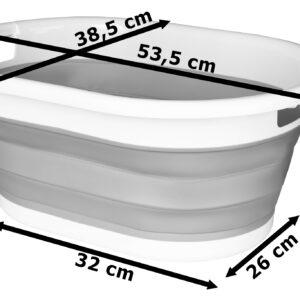 Alternative view of Miska składana owalna AIDA cm biało-szara COMPACT 25L
