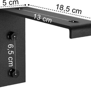 Alternative view of Wspornik na półkę metalowy czarny do 30 kg