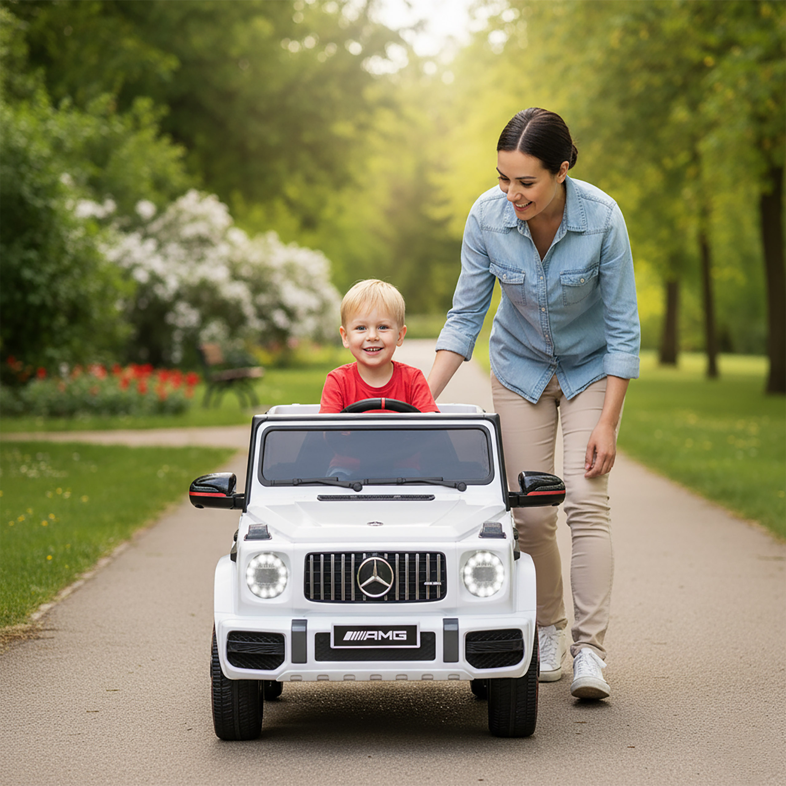 Samochód elektryczny dla dzieci MERCEDES AMG G63 biały - obrazek 2