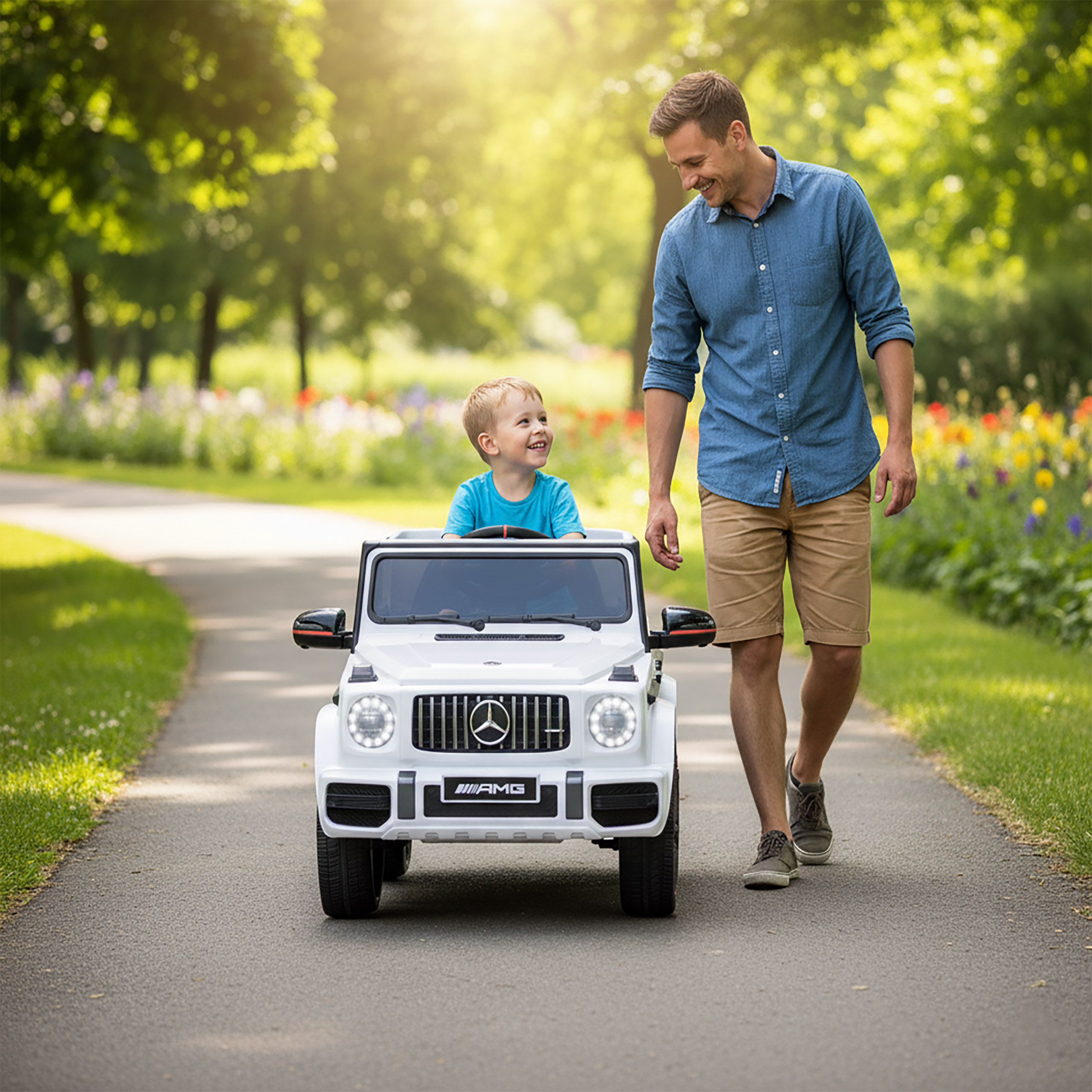 Samochód elektryczny dla dzieci MERCEDES AMG G63 biały - obrazek 3
