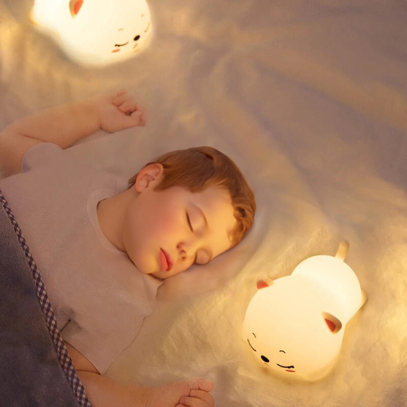 Silikonowa lampka nocna Misiek led rgb - obrazek 6