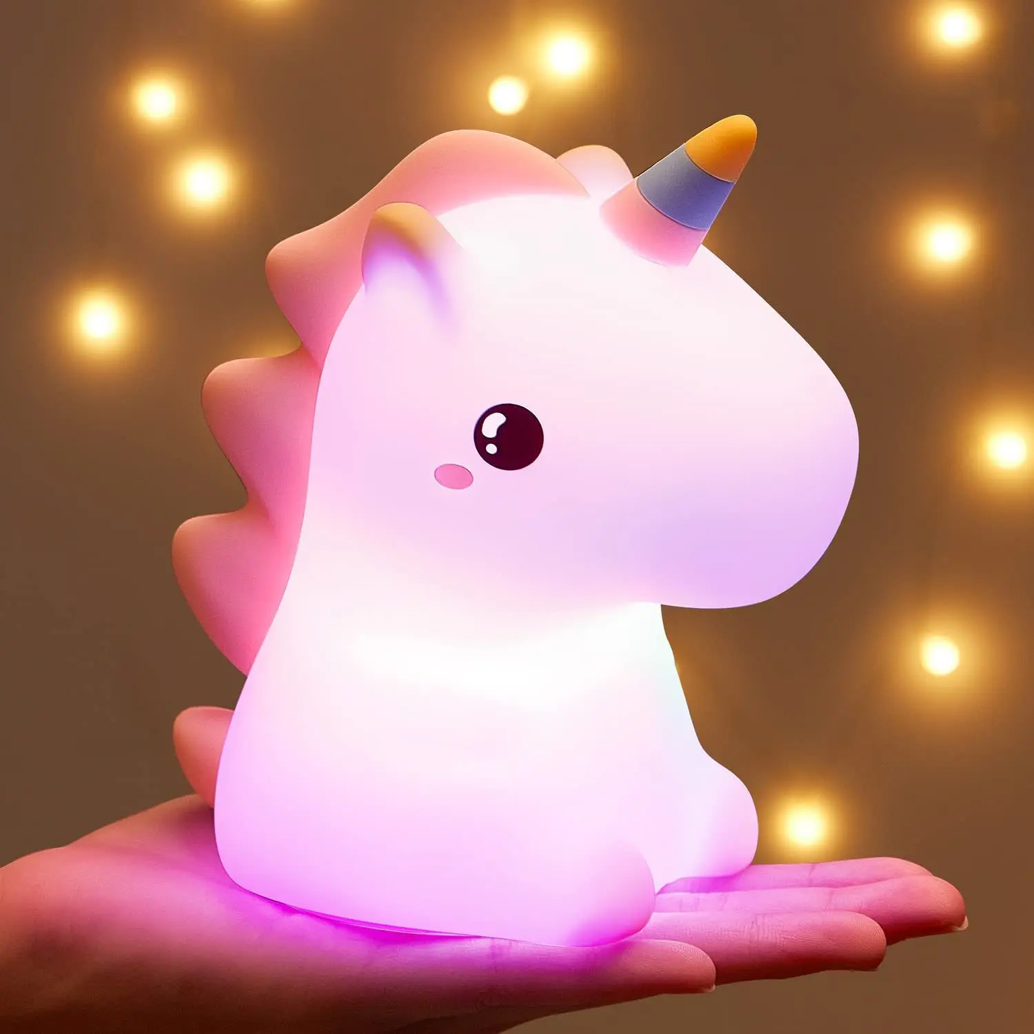 Silikonowa lampka nocna Jednorożec led rgb - obrazek 7