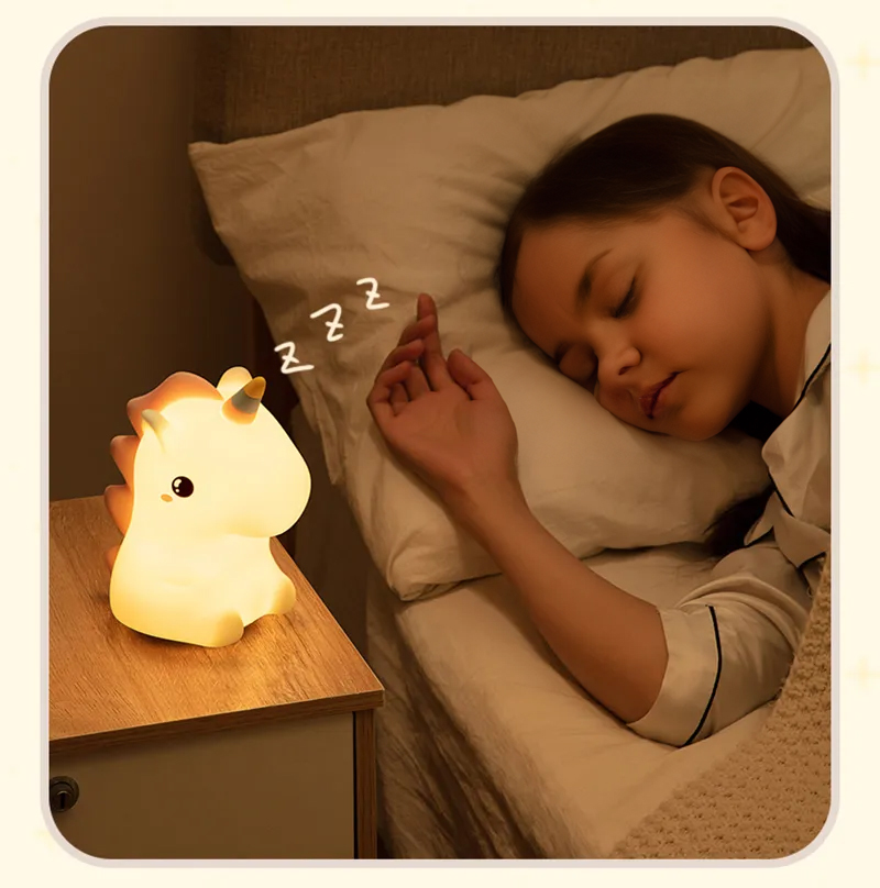 Silikonowa lampka nocna Jednorożec led rgb - obrazek 5