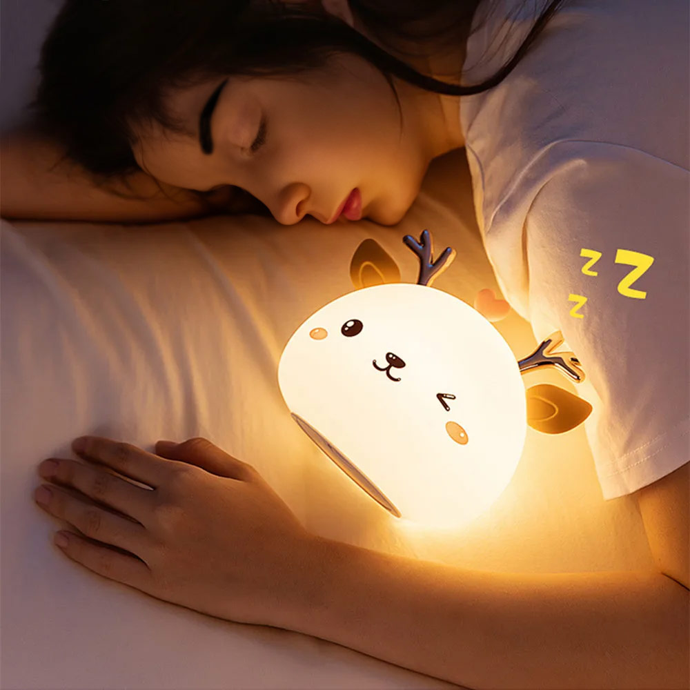 Silikonowa lampka nocna Jelonek led rgb - obrazek 3