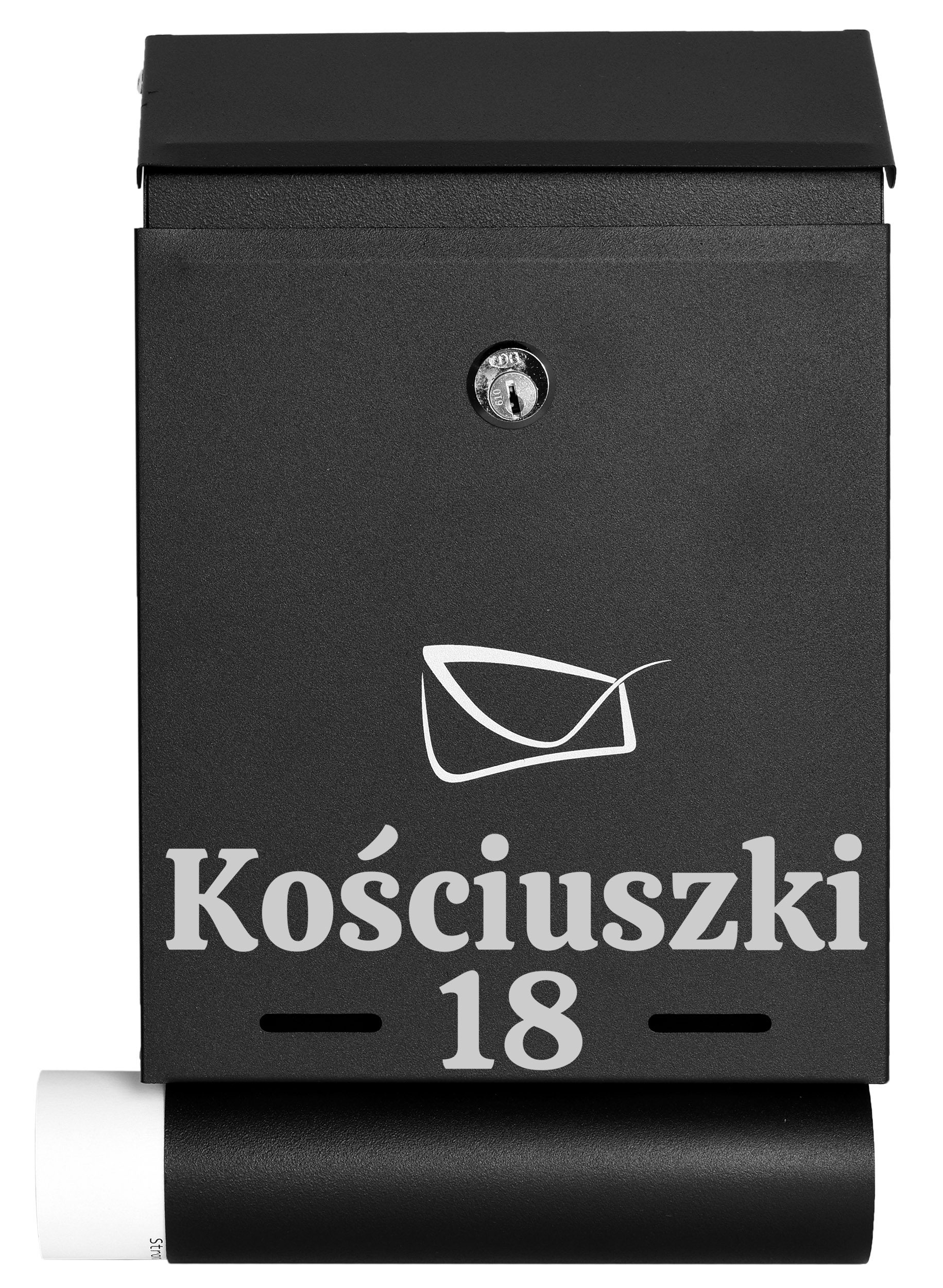 Skrzynka pocztowa na listy Hadvar czarna z napisami - obrazek 5