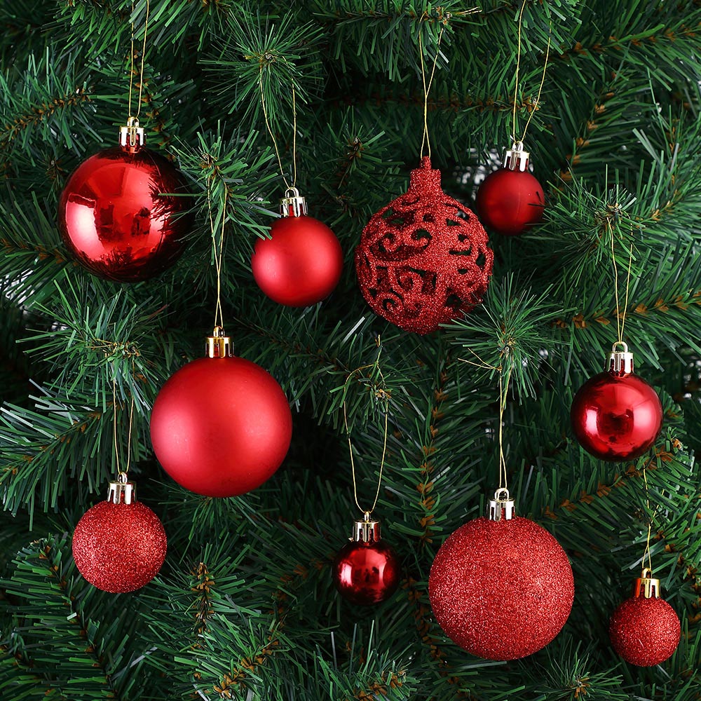 Zestaw bombek choinkowych REGALO CZERWONY 100 sztuk - obrazek 8