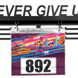 Alternative view of Wieszak na medale i numery startowe NEVER GIVE UP