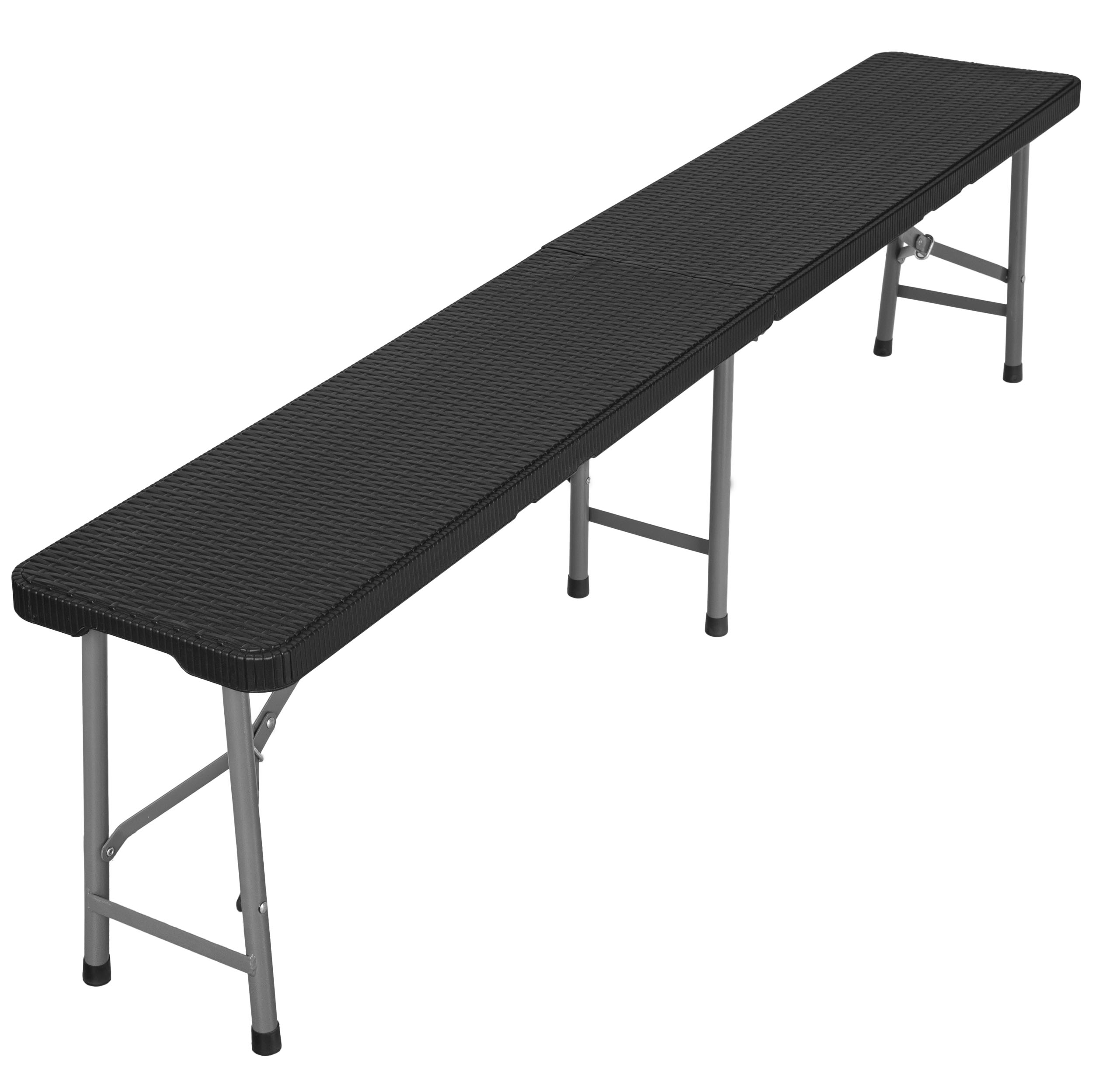 Ławka cateringowa składana w walizkę 180 cm RATTAN czarna - obrazek 4
