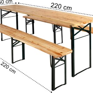 Alternative view of Zestaw stalowo-drewniany LAGER: stół + 2 ławki 220 cm