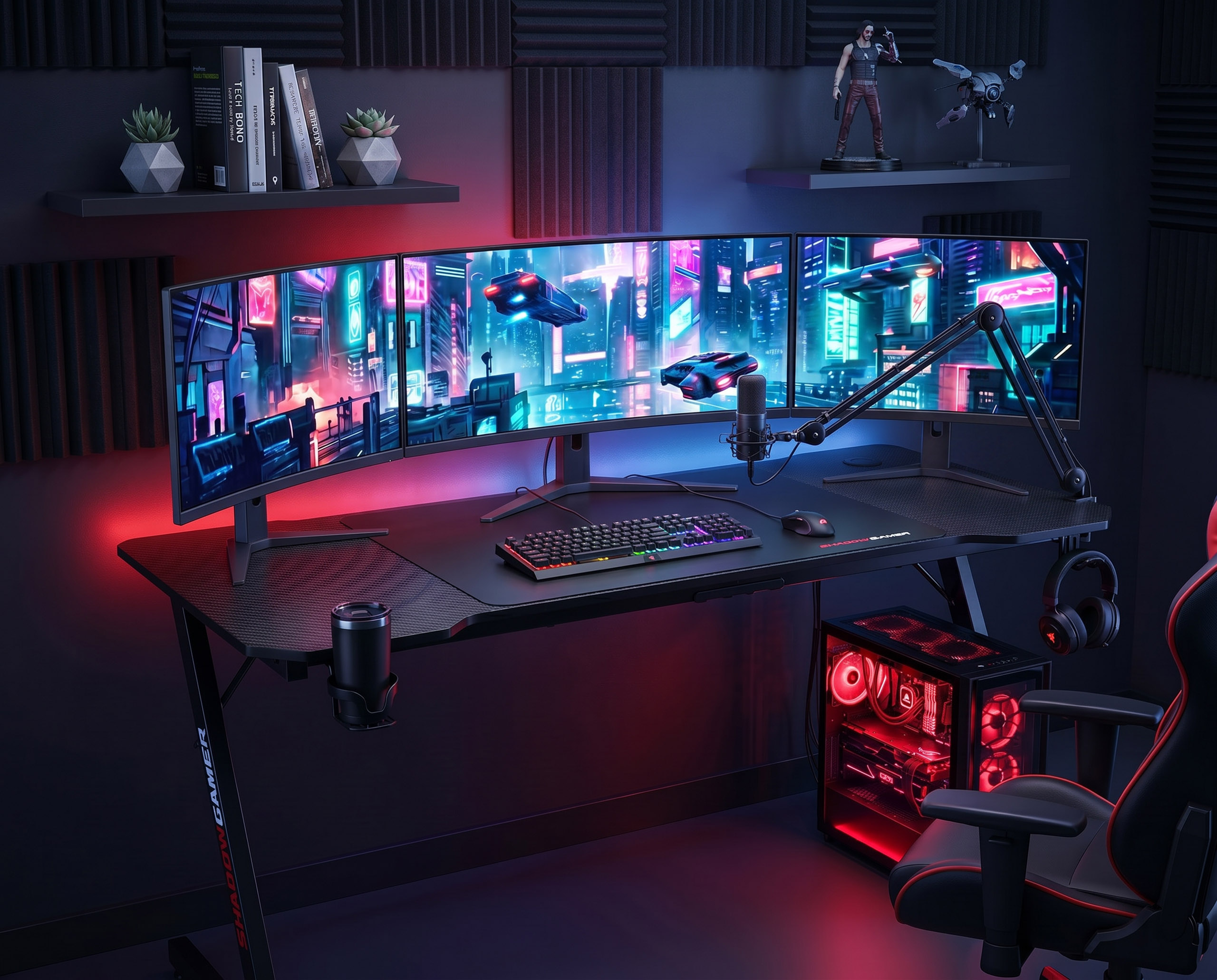 Biurko gamingowe SHADOW GAMER 1.1 160 cm podkładka - obrazek 3