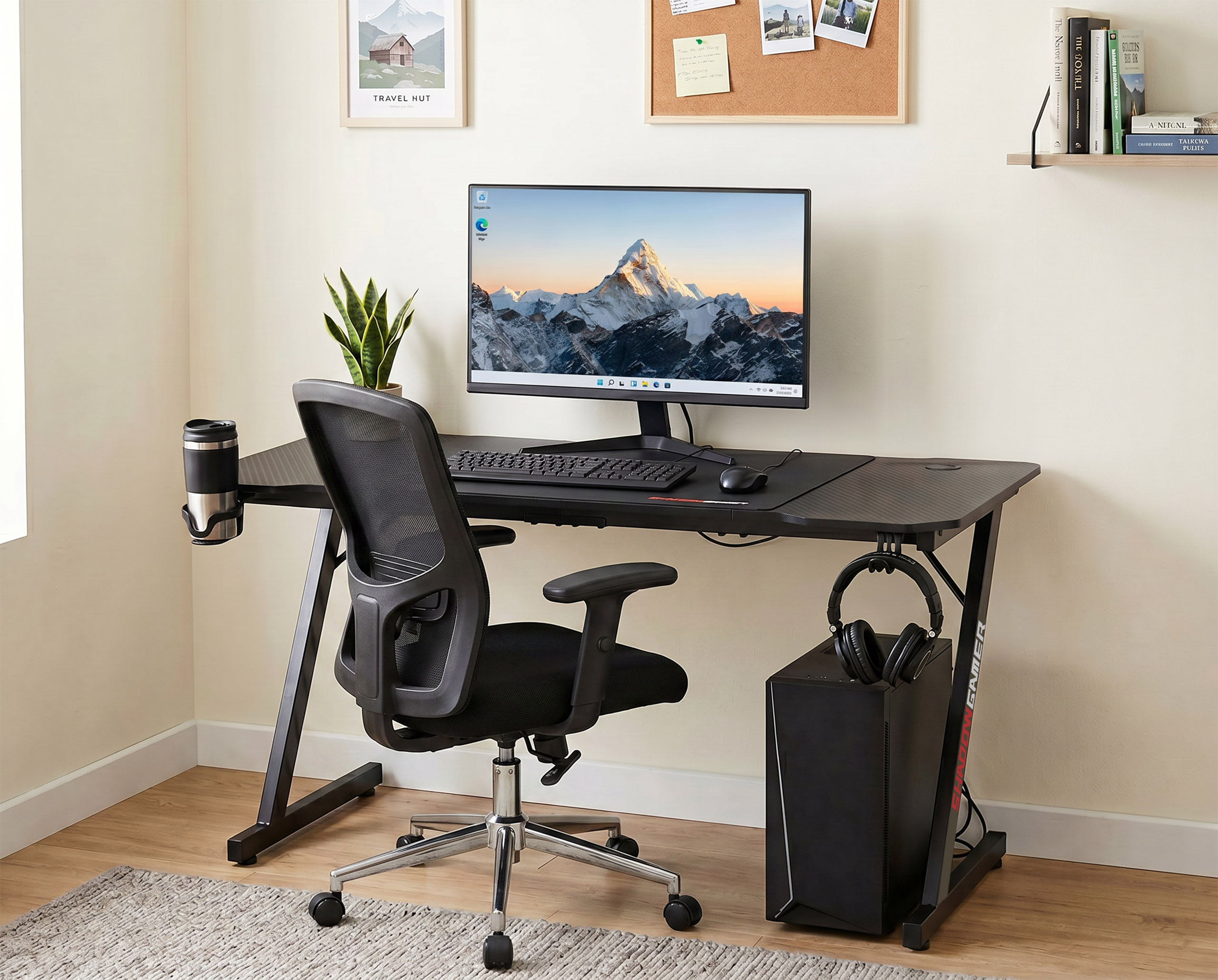 Biurko gamingowe SHADOW GAMER 1.1 160 cm podkładka - obrazek 2