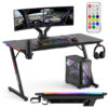Biurko gamingowe SHADOW GAMER 2.0 140 cm LED RGB podkładka