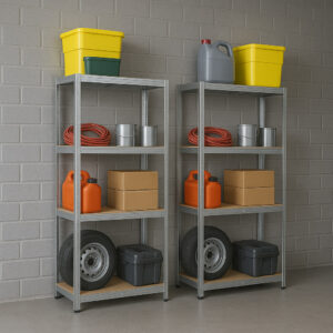Alternative view of Regał magazynowy 4 poziomy 174x80x40 150 kg srebrny