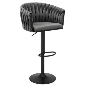 Hoker barowy Cofton Black grafitowy Velvet