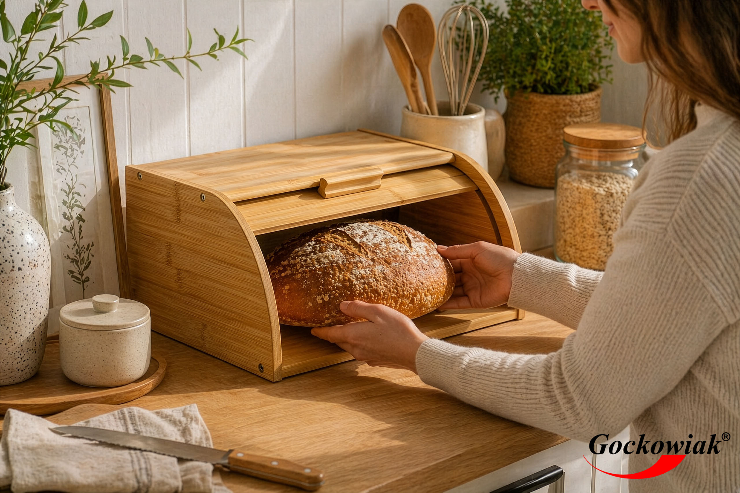 Chlebak pojemnik na pieczywo bambusowy GRANO - obrazek 3