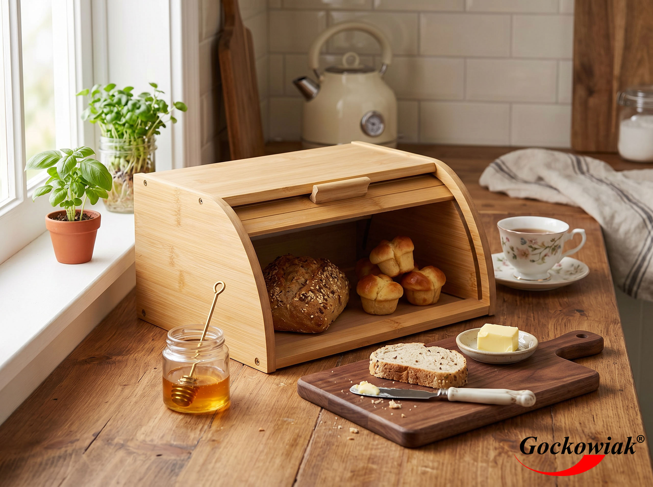 Chlebak pojemnik na pieczywo bambusowy GRANO - obrazek 4