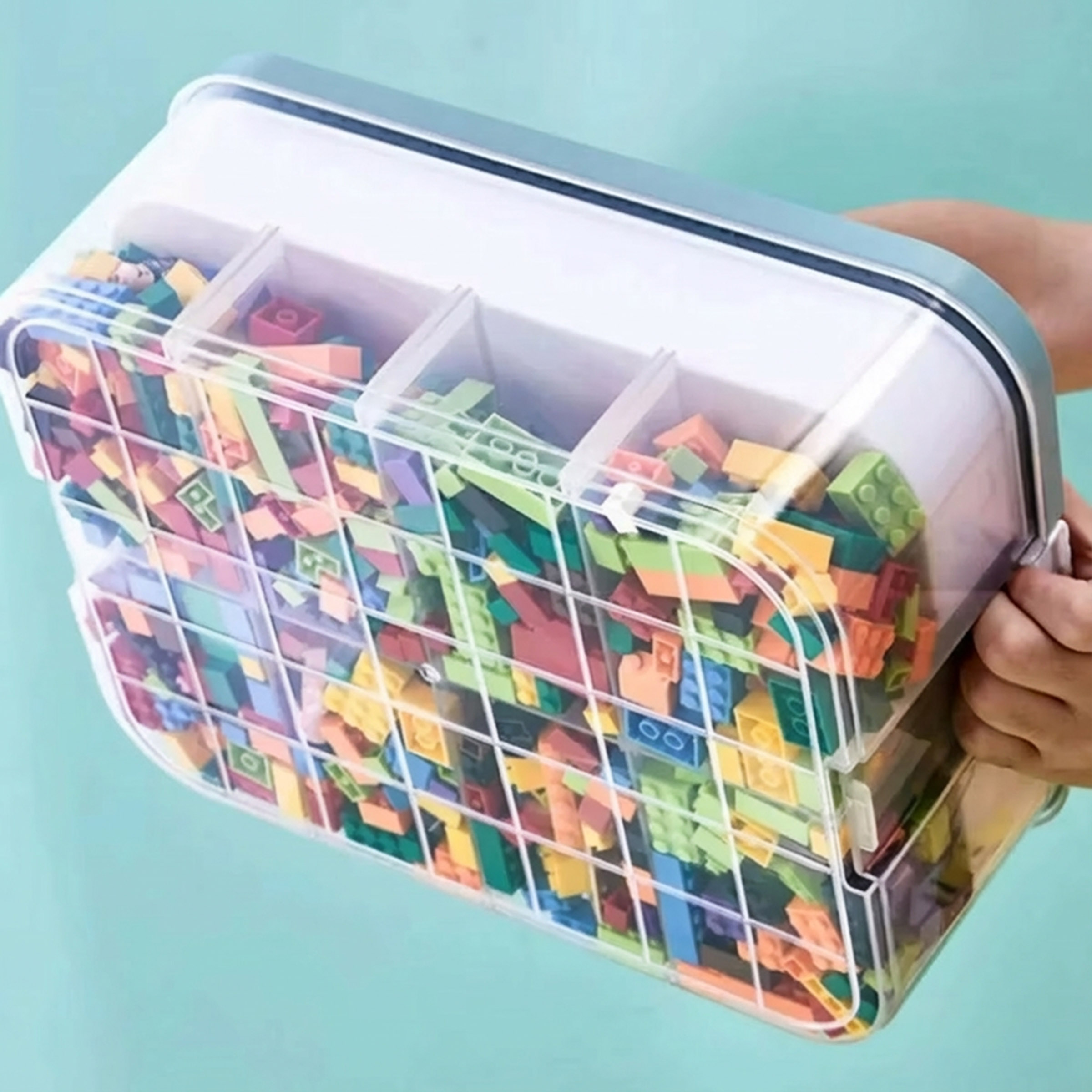 Pudełko 4-piętrowe na zabawki klocki LEGOS - obrazek 10