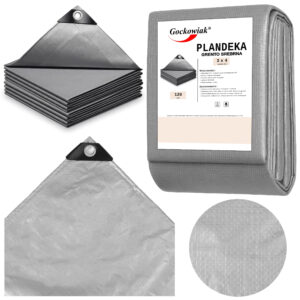 Plandeka 3x4m srebrna GRENTO 120GSM