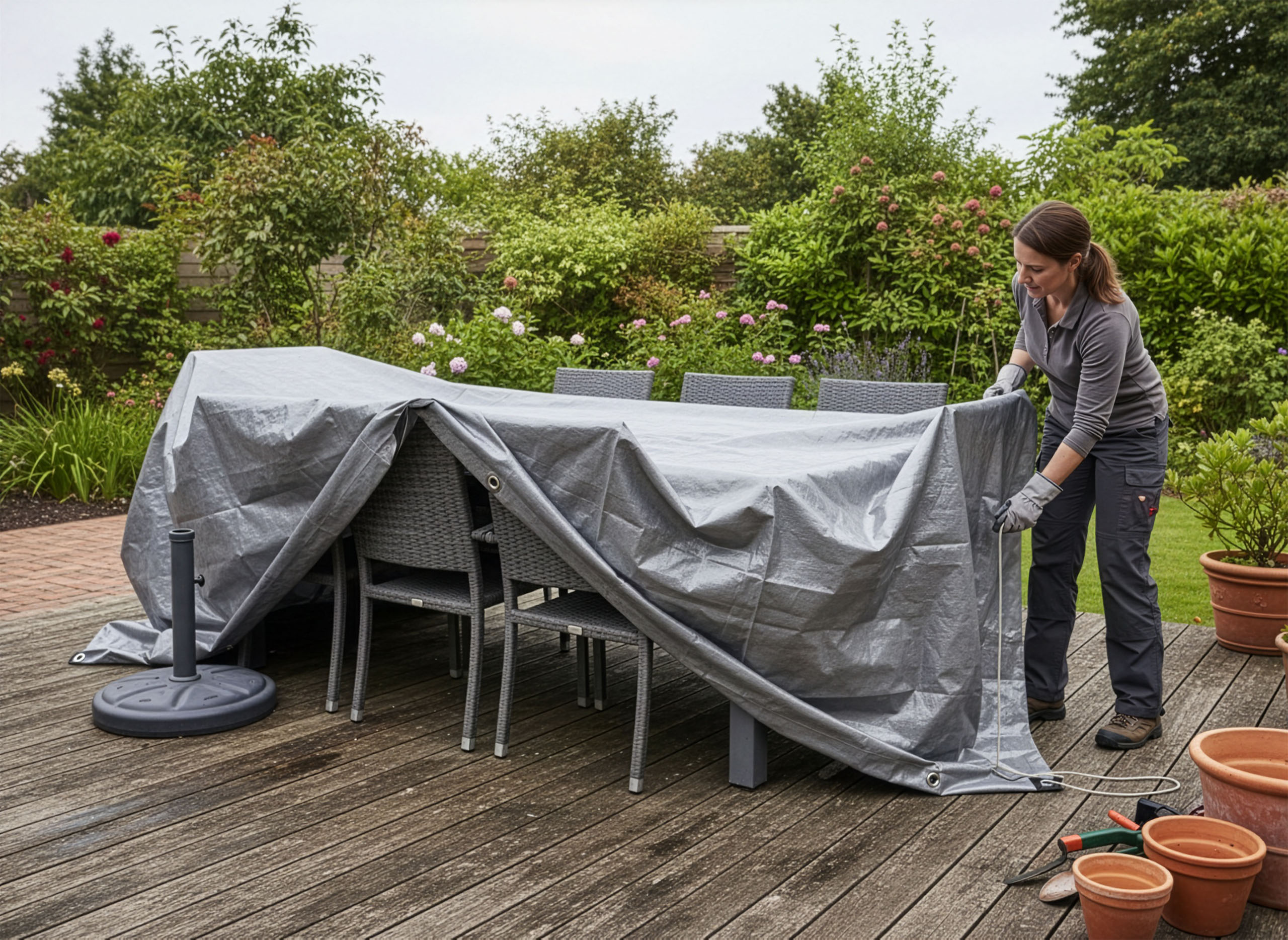 Plandeka 4x8m srebrna GRENTO 260GSM - obrazek 2