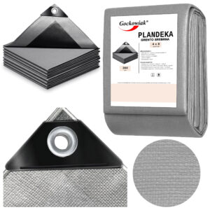 Plandeka 4x8m srebrna GRENTO 260GSM
