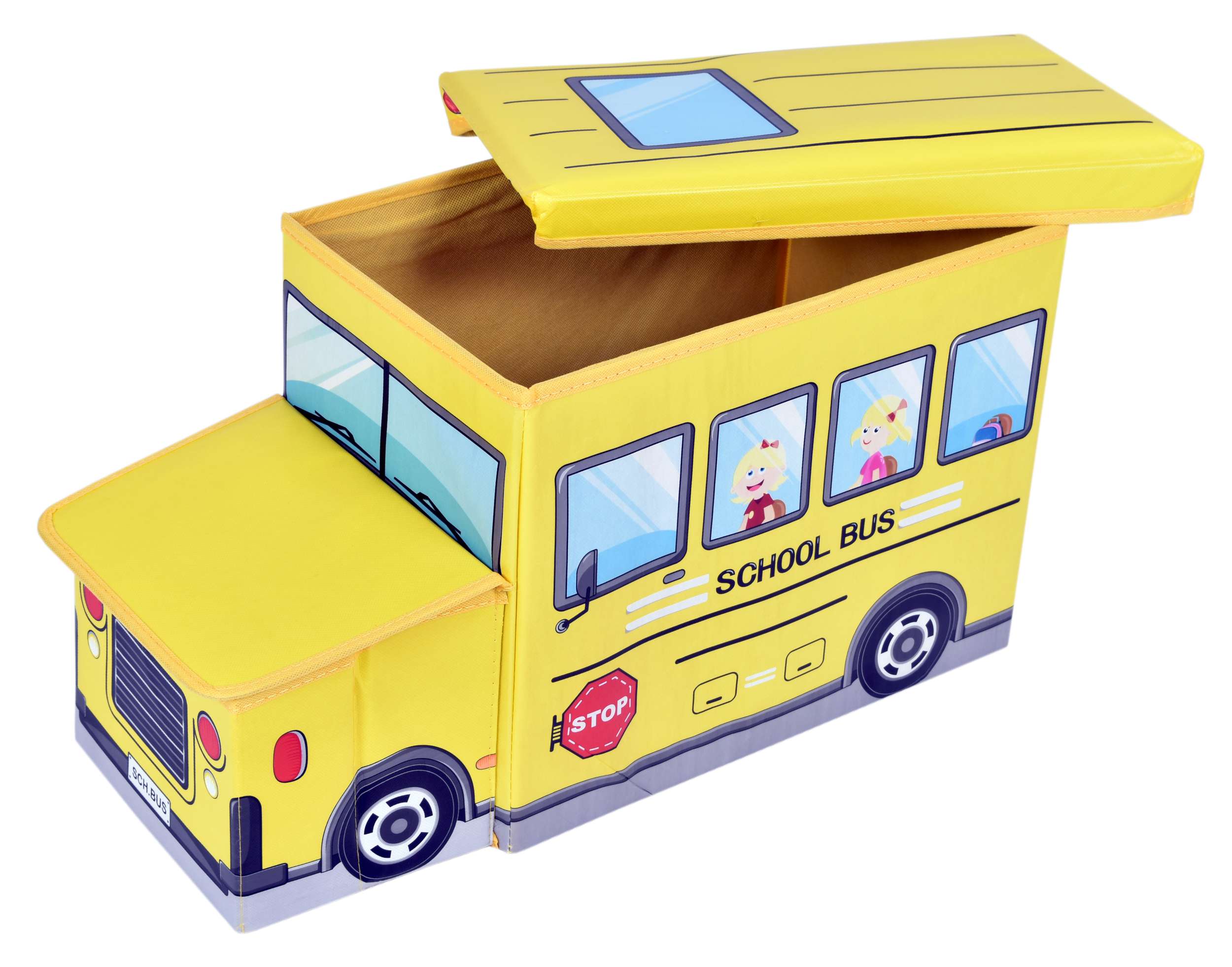 Pojemnik na zabawki Autobus żółty - obrazek 3