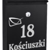 Skrzynka pocztowa na listy Odvin czarna z napisami